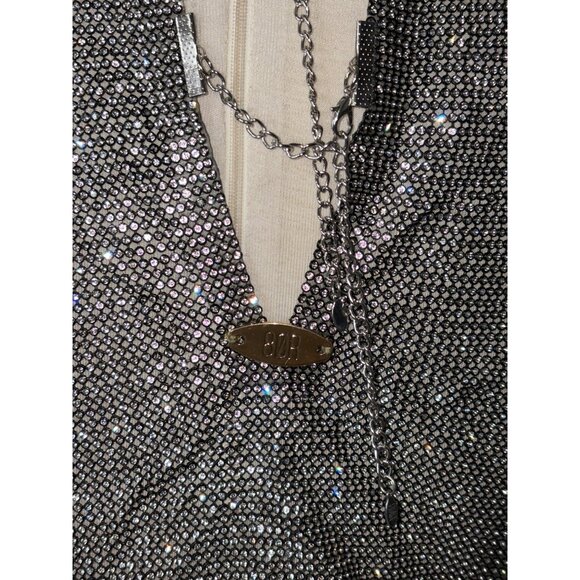 8 Other Reasons Womens Rhinestone Mesh Cowl Neck Top in Black One Size New Women - Picture 9 of 13